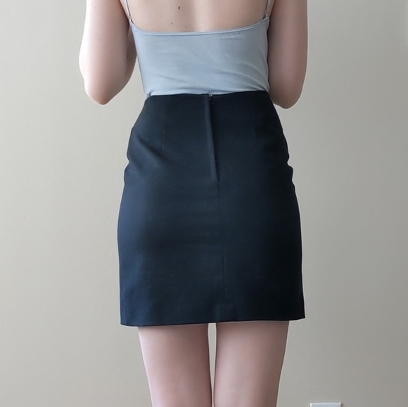 Black Mini Skirt with Buckle Detail - Picture 2 of 2